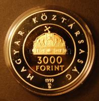 1999. 3000Ft Ag "Államalapítás 1000. évfordulója" T:PP Csak 5000db! Dísztokban, tanúsítvánnyal!