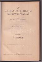1925/26 Hettner-Littke: Világföldrajz I-II. kötet, Európa és a Tengerentúl, Királyi Magyar Egyetemi Nyomda, Bp., összesen 442 db szövegközti térképpel és ábrával, vászonkötésben, jó állapotban