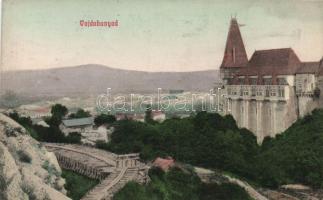 Vajdahunyad castle with railway under construction