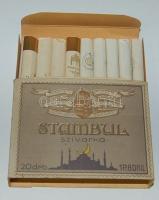 cca 1938 Stambul szivarka eredeti doboz majdnem komplett, a hiányzók Koronás szivarkával helyettesítve / Original pack of Stambul vintage cigars