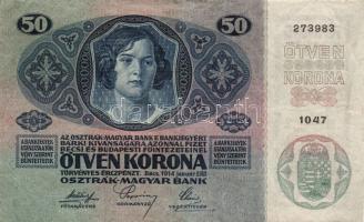 1914. 50K főtípus, felülbélyegzés nélkül (2x) T:III