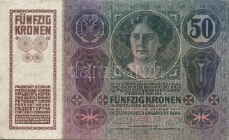 1914. 50K főtípus, felülbélyegzés nélkül (2x) T:III