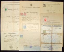 1920-1940  67 db irat, benne erkölcsi, orvosi és községi bizonyítványok, főként okmánybélyegekkel