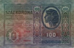 1912. 100K főtípus felülbélyegzés nélkül (3x) + 1914. 50K függőleges "Deutschösterreich" f...