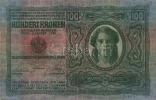 1912. 100K főtípus felülbélyegzés nélkül (3x) + 1914. 50K függőleges "Deutschösterreich" f...