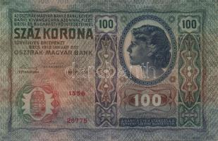 1912. 100K főtípus felülbélyegzés nélkül (3x) + 1914. 50K függőleges "Deutschösterreich" f...