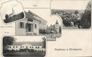 Krasonice with the shop of Frantisek Marvan and the Humberská chapel (EB)