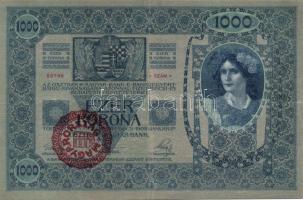 1902. 1000K "Magyarország" piros körlebélyegzéssel T:III