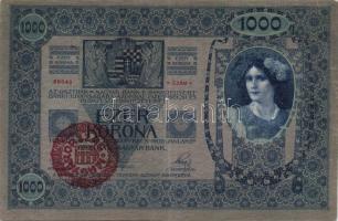 1902. 1000K "Magyarország" piros körlebélyegzéssel T:III