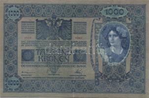 1902. 1000K "Magyarország" piros körlebélyegzéssel (hamis?) T:III-