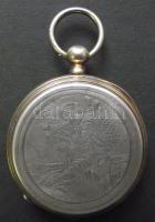 1890 előtt: 15 köves kulcsos ezüst (Ag) férfi zsebóra kulcs nélkül br. 90 gr / pre 1890 Silver pocke...