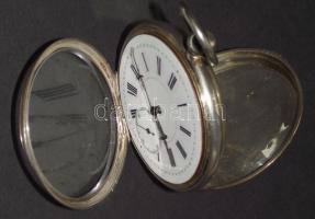 1890 előtt: 15 köves kulcsos ezüst (Ag) férfi zsebóra kulcs nélkül br. 90 gr / pre 1890 Silver pocke...