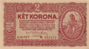 1920. 2K "2aa" (3x) kettő egymás utáni sorszámmal + 2K "2ab" csillaggal (4x) ket...