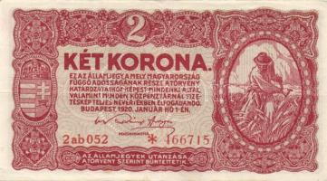 1920. 2K "2aa" (3x) kettő egymás utáni sorszámmal + 2K "2ab" csillaggal (4x) ket...