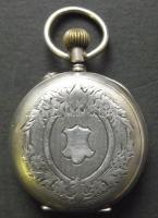 10 köves Cylindre márkájú régi ezüst (Ag) női apáca zsebóra porcelán számlappal br.24,54 gr