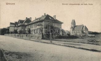 Wriezen Heinrich Lehmpuhl street with catholic church