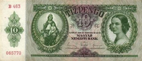 1936. 10P (4x) kettő egymás utáni sorszámmal, kettő egyugrású sorszámmal T:I,II,II-