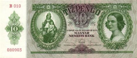 1936. 10P (4x) kettő egymás utáni sorszámmal, kettő egyugrású sorszámmal T:I,II,II-