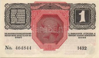 Osztrák-Magyar Bank 1916. 1K (3x) kettő vízszintes zöld "Deutschösterreich" felülbélyegzés...
