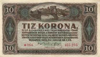 1920. 10K (4x) köztük színváltozatok + 20K (2x) T:I-,II