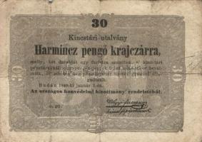 1849. 30kr "Kossuth-bankó" T:III-