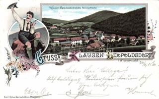 1897 Klausen-Leopoldsdorf, highlander folklore litho (EB)