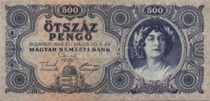 1945. 500P (4x) + 500P orosz "P" betű helyett magyar "N" betű (3x) T:II,III