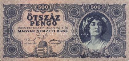 1945. 500P (4x) + 500P orosz "P" betű helyett magyar "N" betű (3x) T:II,III