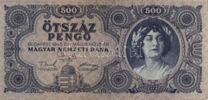 1945. 500P (4x) + 500P orosz "P" betű helyett magyar "N" betű (3x) T:II,III
