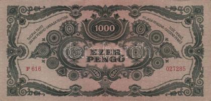 1945. 1000P piros bélyeg (8x), az egyiken a bélyeg lemezhibás + bélyeg nélkül (2x) T:II,III