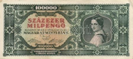 1946. 10.000MP (5x) + 100.000MP (2x) + 10.000BP (3x) + 100.000BP (3x) T:II,II- köztük színváltozatok...