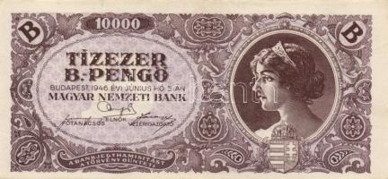 1946. 10.000MP (5x) + 100.000MP (2x) + 10.000BP (3x) + 100.000BP (3x) T:II,II- köztük színváltozatok...