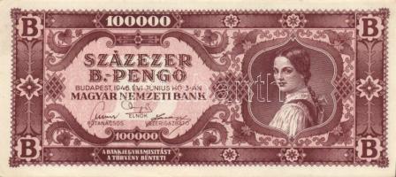 1946. 10.000MP (5x) + 100.000MP (2x) + 10.000BP (3x) + 100.000BP (3x) T:II,II- köztük színváltozatok...