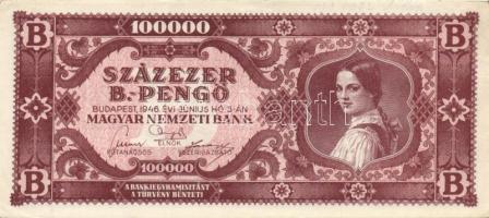 1946. 10.000MP (5x) + 100.000MP (2x) + 10.000BP (3x) + 100.000BP (3x) T:II,II- köztük színváltozatok...