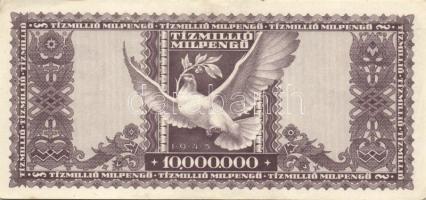 1946. 10.000.000MP (2x) egyik erősen festékhiányos, másik erősen lefelé tolódott előlapi nyomattal T...