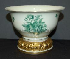 Kézzel festett aranyozott virágokkal díszített Rosenthal porcelán kaspó hibátlan állapotban / Handpa...
