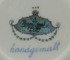 Kézzel festett aranyozott virágokkal díszített Rosenthal porcelán kaspó hibátlan állapotban / Handpa...