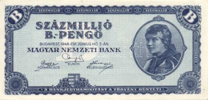 1946. 100.000.000BP (2x) színeltérések T:I