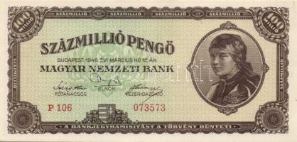 1946. 100.000.000P + 100.000.000MP (2x) egyik "10 éves a Magyar Éremgyűjtők Egyesülete 1969-197...