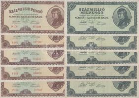 1946. 100.000.000P (5x) + 100.000.000MP (5x) T:II, egy-két III-as