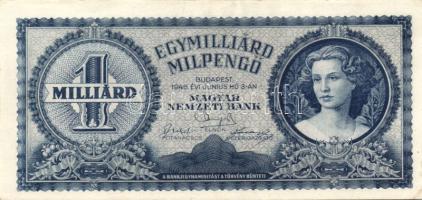 1946. 1.000.000.000MP (2x) színárnyalati eltérések T:I,I-