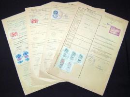 4 db klf marhalevél a 60-as évekből érdekes illetékbélyegekkel