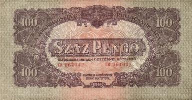 1944. 50P (2x) + 100P (4x) (vágáshibásak) három különböző méretű közülük! T:II,III