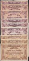 1946. 10.000AP (3x) + 50.000AP + 100.000AP (6x) különböző papíron, sorszámozott is, + 500.000AP (5x)...