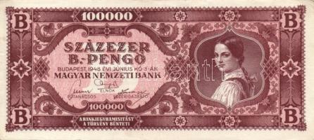 1946. 100.000BP (2x) T:I-(kis sarokhajlás),II