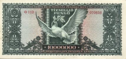 1945. 10.000.000P (3x) többféle színváltozat + 1946. 10.000.000MP (3x) többféle színváltozat + 10.00...
