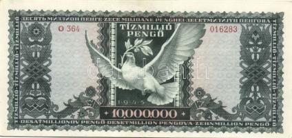 1945. 10.000.000P (3x) többféle színváltozat + 1946. 10.000.000MP (3x) többféle színváltozat + 10.00...