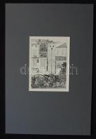 Kondor Béla (1931-1972): Rézkarc 10x13 cm, paszpartuban 21x30 cm