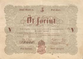 1848. 5Ft "Kossuth bankó" barna T:II-