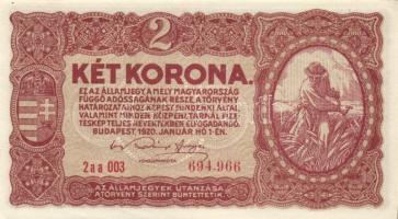 1920. 20f, 50f, 1K, 2K (3x) "2aa" és "2ab" , 10K, 20K T:I (egyik I-)